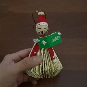 Vintage Handcrafted Santa Christmas Ornament